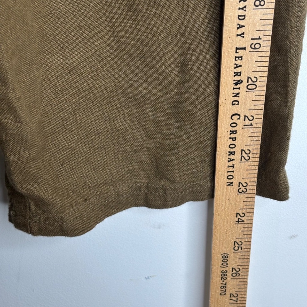 Eileen Fisher Woman 3X 100% Irish Linen Shawl Collar Blazer Jacket Olive Green - Picture 9 of 10